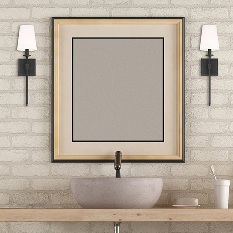 Modern Iron Vanity Light Cylinder Shape with Fabric Shade for Shower Room