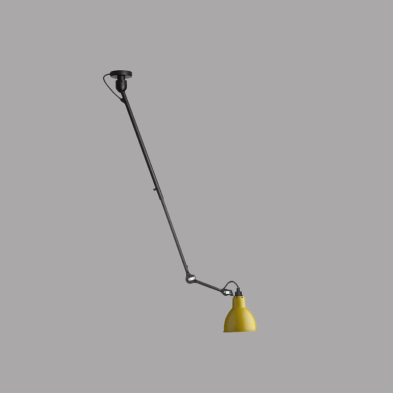 Dome Metallic Shade Pendant Lamp Modern Style 1 Bulb Black/Gray Ceiling Lighting with Articulated Arm for Kitchen Clearhalo 'Ceiling Lights' 'Modern Pendants' 'Modern' 'Pendant Lights' 'Pendants' Lighting' 772152