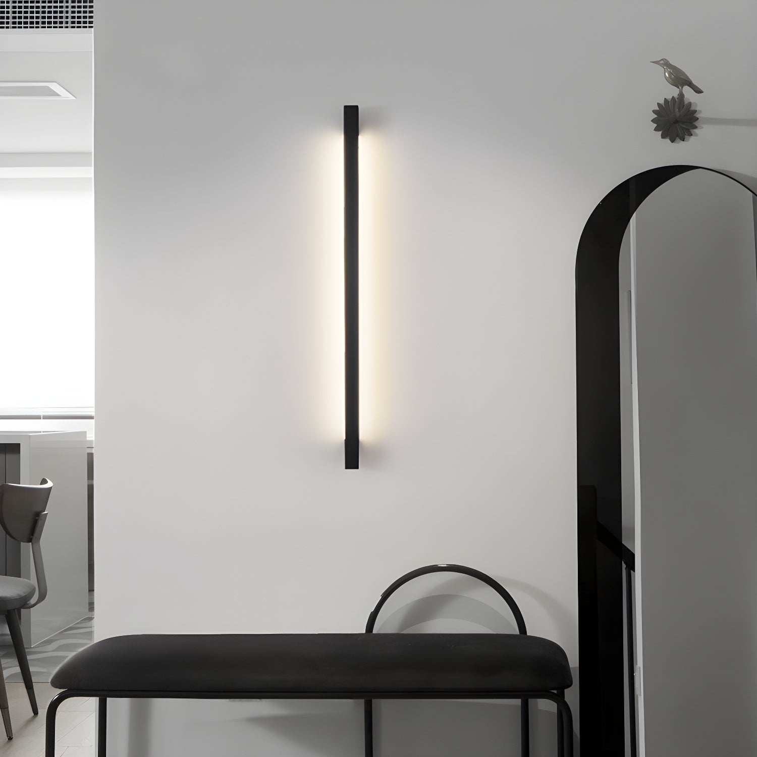Modern Style Linear LED Wall Light Sconce with Acrylic Shade for Washroom