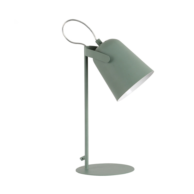 Macoron Style Tapered Desk Lighting 1 Light Metallic Rotatable Reading Light in Black/White for Bedroom Clearhalo 'Desk Lamps' 'Lamps' Lighting' 773184