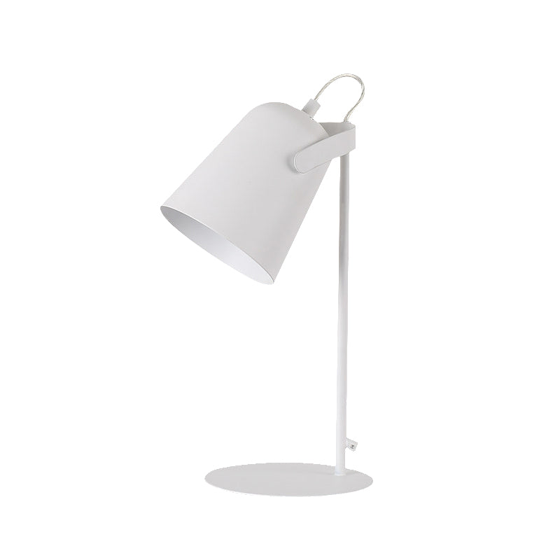 Macoron Style Tapered Desk Lighting 1 Light Metallic Rotatable Reading Light in Black/White for Bedroom Clearhalo 'Desk Lamps' 'Lamps' Lighting' 773192