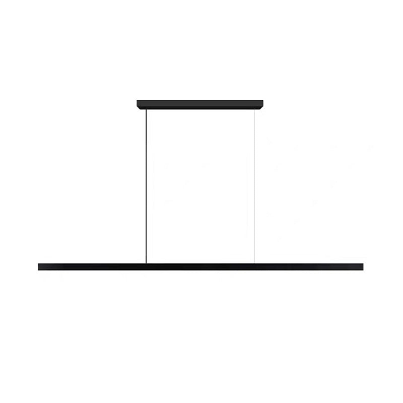 Contemporary Linear LED Hanging Pendant Lights in Black for Dining Room
