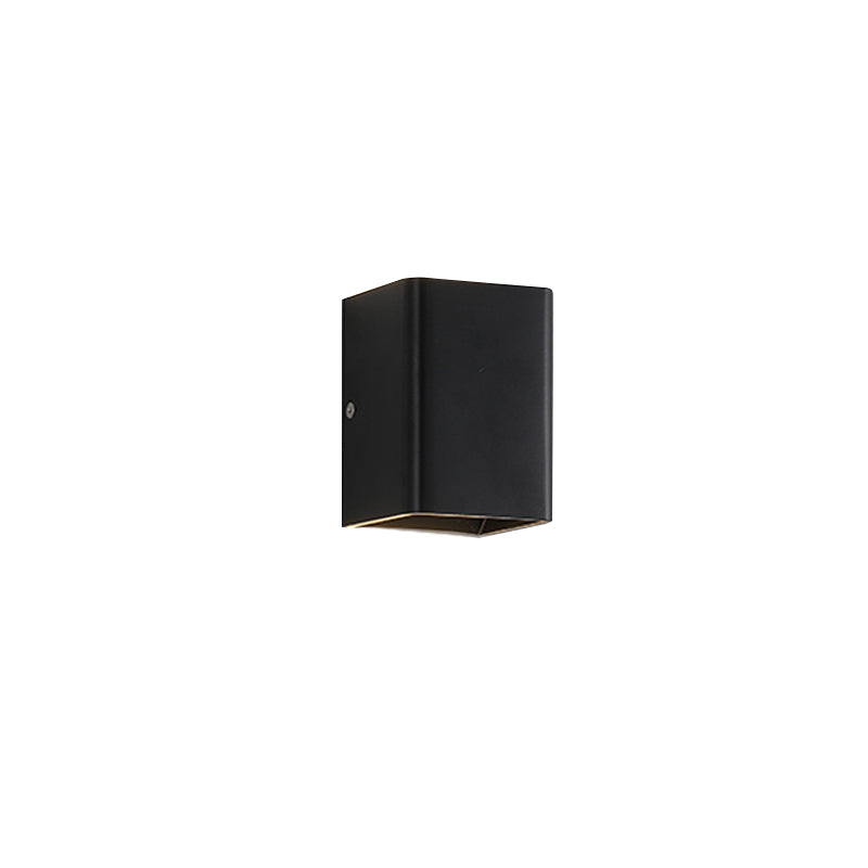 Black/White Cube Shade Wall Mount Light Contemporary LED Metallic Wall Lamp for Bedside, Warm/White Lighting Clearhalo 'Cast Iron' 'Glass' 'Industrial' 'Modern wall lights' 'Modern' 'Tiffany' 'Traditional wall lights' 'Wall Lamps & Sconces' 'Wall Lights' Lighting' 773850