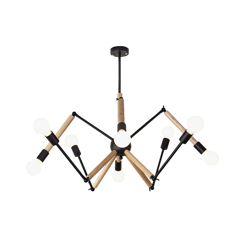 Spider Shape Suspension Light 8/10/12/16-Head Contemporary Metal Chandelier in Black/White for Living Room Clearhalo 'Carpenter Chandeliers' 'Ceiling Lights' 'Chandeliers' 'Industrial' 'Modern Chandeliers' 'Modern' Lighting' 773968