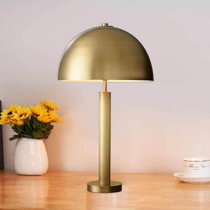 Metallic Semicircle Night Table Light Minimalist 1-Light Nightstand Lamp in Black/Gold for Bedside Gold Clearhalo 'Lamps' 'Table Lamps' Lighting' 780581