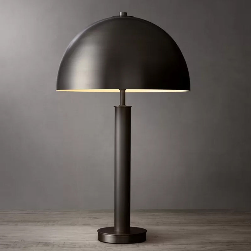 Metallic Semicircle Night Table Light Minimalist 1-Light Nightstand Lamp in Black/Gold for Bedside Black Clearhalo 'Lamps' 'Table Lamps' Lighting' 780585