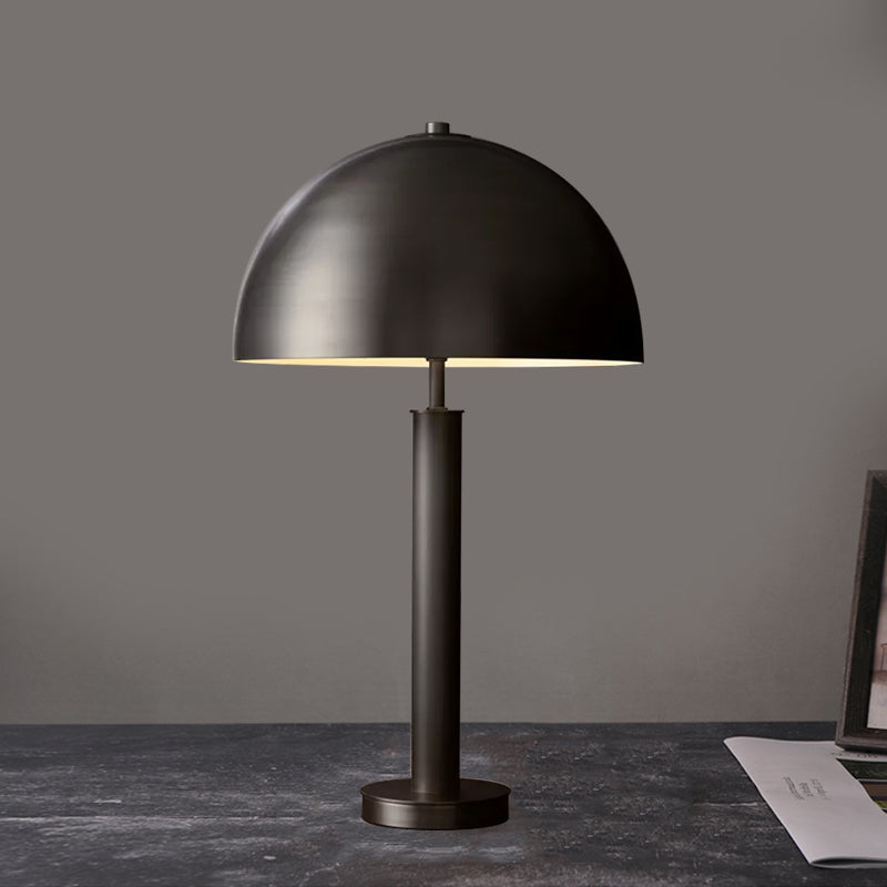 Metallic Semicircle Night Table Light Minimalist 1-Light Nightstand Lamp in Black/Gold for Bedside Clearhalo 'Lamps' 'Table Lamps' Lighting' 780586
