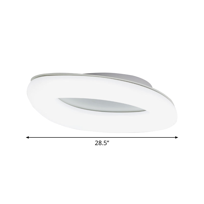 Simplicity Ellipse Flush Light Fixture Acrylic Living Room LED Ceiling Mount Lamp in White Clearhalo 'Ceiling Lights' 'Close To Ceiling Lights' 'Close to ceiling' 'Flush mount' Lighting' 781428