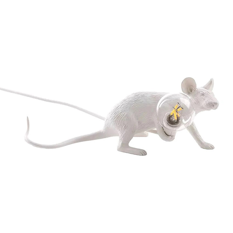 White Finish Mouse-Shape Table Lamp Nordic Style Resin 1 Head Restaurant Desk Lamp Clearhalo 'Lamps' 'Table Lamps' Lighting' 781933