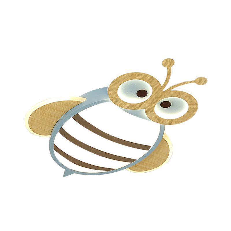 White/Pink/Blue Honeybee Flush Mount Cartoon Iron LED Ceiling Light Fixture for Kids Bedroom Clearhalo 'Ceiling Lights' 'Close To Ceiling Lights' 'Close to ceiling' 'Flush mount' Lighting' 785572
