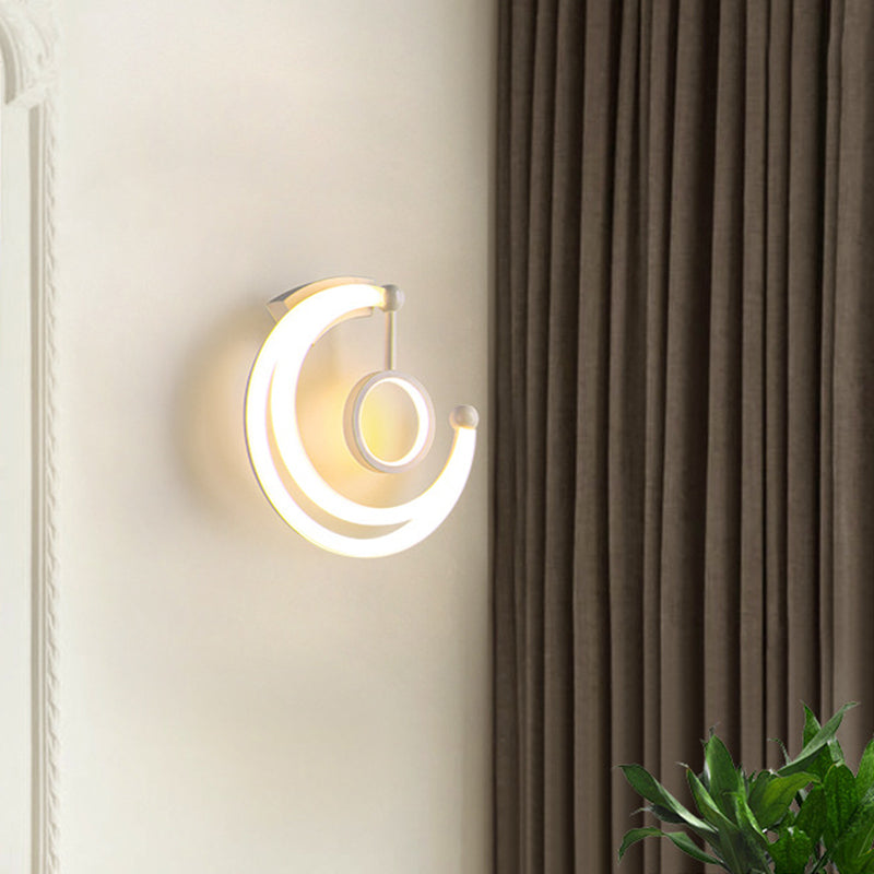 Nordic Style Crescent Wall Light Acrylic Living Room LED Sconce Lighting Fixture in Warm/White Light White Clearhalo 'Modern wall lights' 'Modern' 'Wall Lamps & Sconces' 'Wall Lights' Lighting' 785957