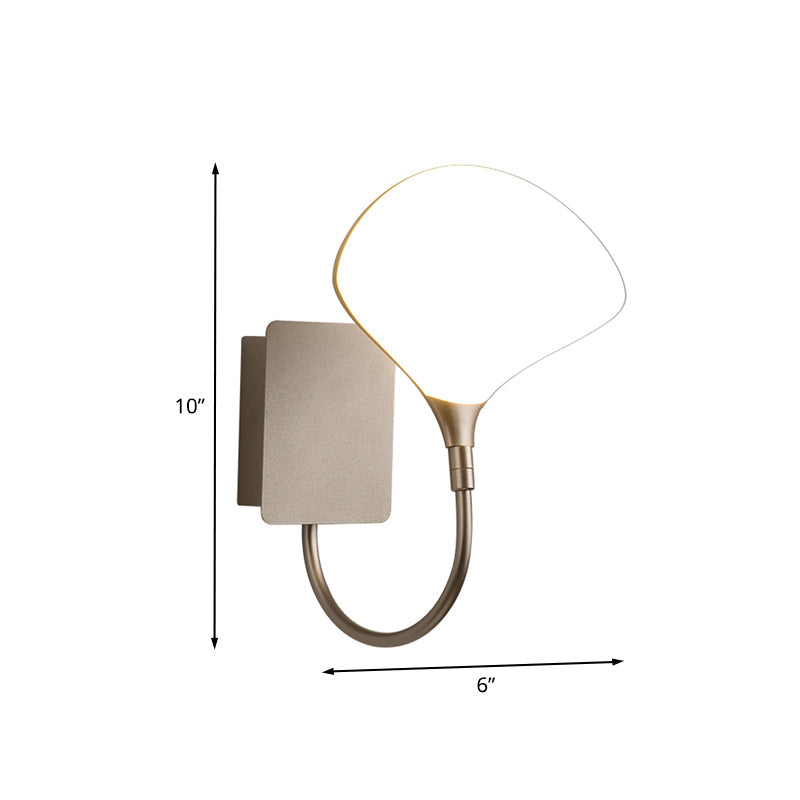 Gold Arced Arm Wall Lighting Ideas Modernist LED Metal Wall Mount Lamp with Acrylic Shade Clearhalo 'Cast Iron' 'Glass' 'Industrial' 'Modern wall lights' 'Modern' 'Tiffany' 'Traditional wall lights' 'Wall Lamps & Sconces' 'Wall Lights' Lighting' 787662