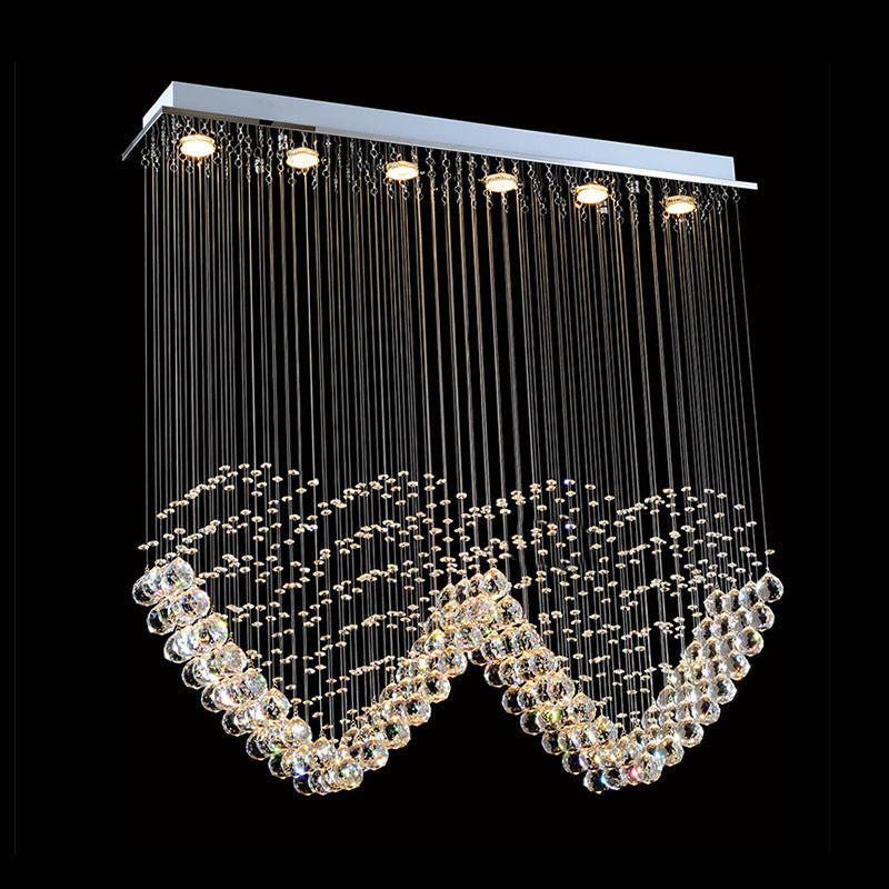 Loving Heart Shape Crystal Orb Flush Lighting Modernism LED Restaurant Flush Mount Lamp in Chrome Clearhalo 'Ceiling Lights' 'Close To Ceiling Lights' 'Close to ceiling' 'Flush mount' Lighting' 790454