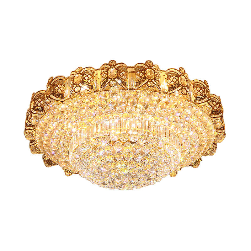 Multi-Tier LED Flush Ceiling Light Modernist Gold Crystal Flush Mount Lighting Fixture Clearhalo 'Ceiling Lights' 'Close To Ceiling Lights' 'Close to ceiling' 'Flush mount' Lighting' 790781