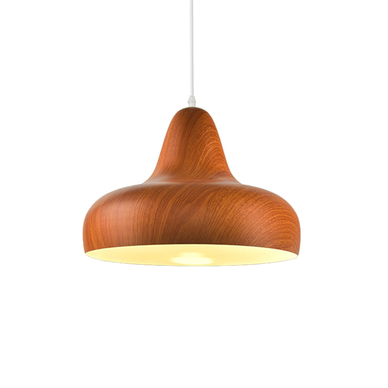 1-Light Hanging Light Fixture Warehouse Onion Aluminum Drop Pendant in White/Coffee/Wood for Dining Room Clearhalo 'Art Deco Pendants' 'Cast Iron' 'Ceiling Lights' 'Ceramic' 'Crystal' 'Industrial Pendants' 'Industrial' 'Metal' 'Middle Century Pendants' 'Pendant Lights' 'Pendants' 'Tiffany' Lighting' 790858