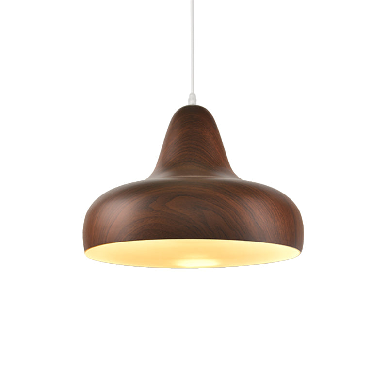 1-Light Hanging Light Fixture Warehouse Onion Aluminum Drop Pendant in White/Coffee/Wood for Dining Room Clearhalo 'Art Deco Pendants' 'Cast Iron' 'Ceiling Lights' 'Ceramic' 'Crystal' 'Industrial Pendants' 'Industrial' 'Metal' 'Middle Century Pendants' 'Pendant Lights' 'Pendants' 'Tiffany' Lighting' 790866