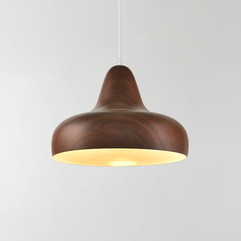 1-Light Hanging Light Fixture Warehouse Onion Aluminum Drop Pendant in White/Coffee/Wood for Dining Room Clearhalo 'Art Deco Pendants' 'Cast Iron' 'Ceiling Lights' 'Ceramic' 'Crystal' 'Industrial Pendants' 'Industrial' 'Metal' 'Middle Century Pendants' 'Pendant Lights' 'Pendants' 'Tiffany' Lighting' 790867