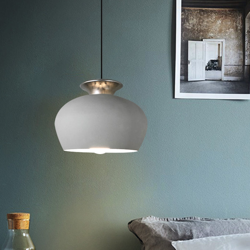 1 Bulb Pendant Lighting Fixture Nordic Dining Table Hanging Light with Inverted Cup Aluminum Shade in Black/Grey/White Clearhalo 'Art Deco Pendants' 'Black' 'Cast Iron' 'Ceiling Lights' 'Ceramic' 'Crystal' 'Industrial Pendants' 'Industrial' 'Metal' 'Middle Century Pendants' 'Pendant Lights' 'Pendants' 'Rustic Pendants' 'Tiffany' Lighting' 791514