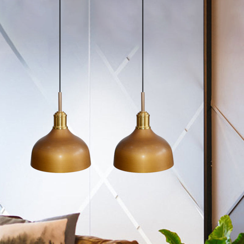 Cone/Bowl Dining Room Pendant Lighting Vintage Metallic 6"/11" Wide 1-Light Brown Finish Hanging Ceiling Light Clearhalo 'Art Deco Pendants' 'Cast Iron' 'Ceiling Lights' 'Ceramic' 'Crystal' 'Industrial Pendants' 'Industrial' 'Metal' 'Middle Century Pendants' 'Pendant Lights' 'Pendants' 'Tiffany' Lighting' 791823