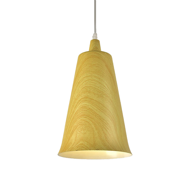 1-Light Metal Pendant Lighting Fixture Farm Style White/Yellow/Brown Deep Cone Living Room Hanging Light Kit Clearhalo 'Art Deco Pendants' 'Cast Iron' 'Ceiling Lights' 'Ceramic' 'Crystal' 'Industrial Pendants' 'Industrial' 'Metal' 'Middle Century Pendants' 'Pendant Lights' 'Pendants' 'Tiffany' Lighting' 791828