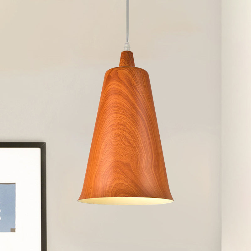 1-Light Metal Pendant Lighting Fixture Farm Style White/Yellow/Brown Deep Cone Living Room Hanging Light Kit Orange Clearhalo 'Art Deco Pendants' 'Cast Iron' 'Ceiling Lights' 'Ceramic' 'Crystal' 'Industrial Pendants' 'Industrial' 'Metal' 'Middle Century Pendants' 'Pendant Lights' 'Pendants' 'Tiffany' Lighting' 791831