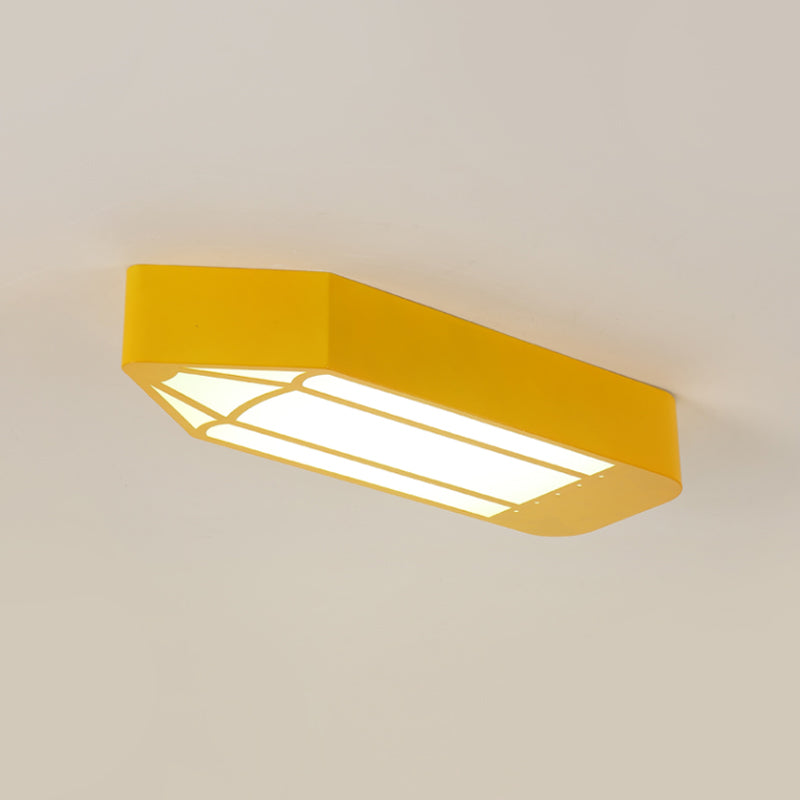 Red/Blue/Green Pencil LED Flush Light Kids Style Metal Flush Mounted Ceiling Light for Nursery School Clearhalo 'Ceiling Lights' 'Close To Ceiling Lights' 'Close to ceiling' 'Flush mount' Lighting' 814299