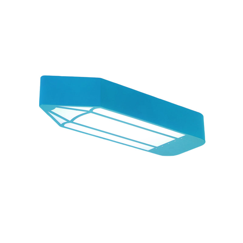 Red/Blue/Green Pencil LED Flush Light Kids Style Metal Flush Mounted Ceiling Light for Nursery School Clearhalo 'Ceiling Lights' 'Close To Ceiling Lights' 'Close to ceiling' 'Flush mount' Lighting' 814302