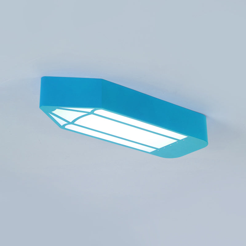 Red/Blue/Green Pencil LED Flush Light Kids Style Metal Flush Mounted Ceiling Light for Nursery School Clearhalo 'Ceiling Lights' 'Close To Ceiling Lights' 'Close to ceiling' 'Flush mount' Lighting' 814303