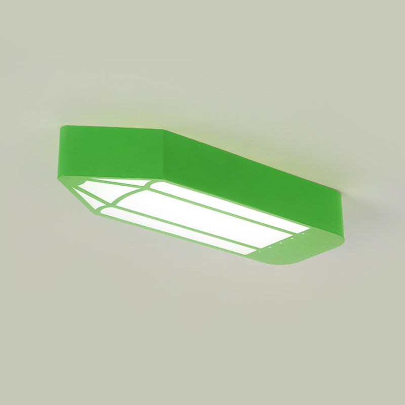 Red/Blue/Green Pencil LED Flush Light Kids Style Metal Flush Mounted Ceiling Light for Nursery School Clearhalo 'Ceiling Lights' 'Close To Ceiling Lights' 'Close to ceiling' 'Flush mount' Lighting' 814307