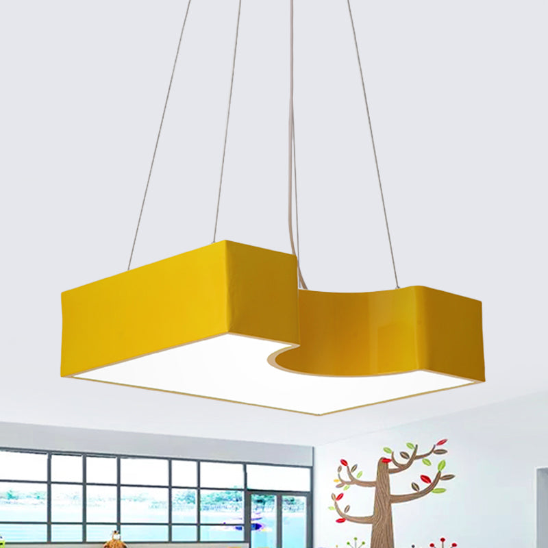 Arch Bridge Kindergarten Hanging Light Acrylic Kids LED Pendant Lighting Fixture in Red/Blue/Yellow Yellow Clearhalo 'Ceiling Lights' 'Pendant Lights' 'Pendants' Lighting' 814651_5a23bf18-b024-4159-8cb2-a6739772bd2c