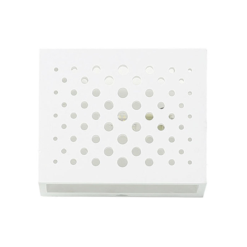 White Laser-Cut Box Shape Wall Light Sconce Modernism 1 Head Gypsum LED Wall Lamp Clearhalo 'Modern wall lights' 'Modern' 'Wall Lamps & Sconces' 'Wall Lights' Lighting' 815308