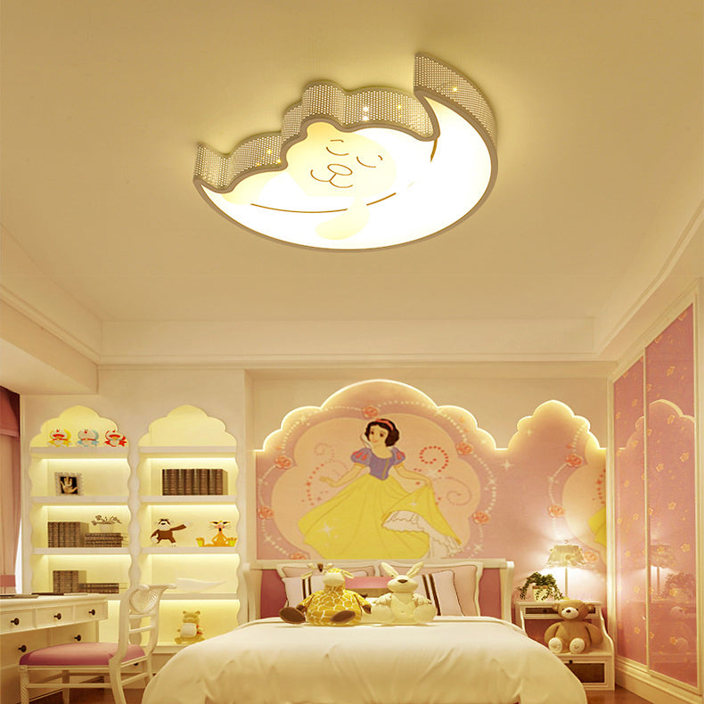 White Flush Mount Ceiling Light Cartoon Acrylic Ceiling Light Fixture for Kindergarten Clearhalo 'Ceiling Lights' 'Close To Ceiling Lights' 'Close to ceiling' 'Flush mount' Lighting' 81718