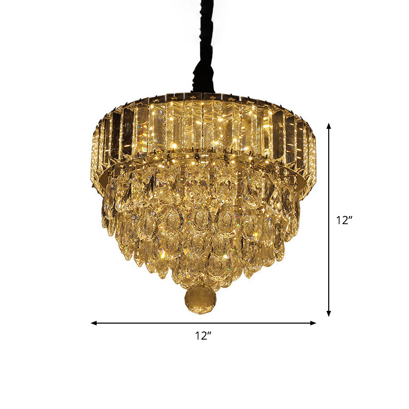 Black LED Drop Pendant Contemporary Clear Faceted Crystal Teardrop Hanging Light Fixture for Dining Room Clearhalo 'Ceiling Lights' 'Modern Pendants' 'Modern' 'Pendant Lights' 'Pendants' Lighting' 817696
