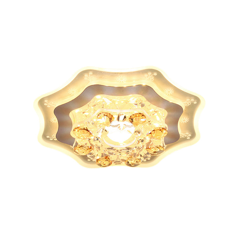 LED Flushmount Recessed Lighting Modern Geometric/Round Clear Crystal Flush Ceiling Light for Foyer Clearhalo 'Ceiling Lights' 'Close To Ceiling Lights' 'Close to ceiling' 'Flush mount' Lighting' 818511
