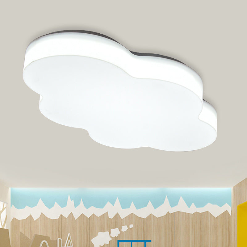 Acrylic Cloud-Shape Ceiling Mounted Fixture Cartoon LED Flushmount Lighting in White/Red/Yellow for Kids Room White Clearhalo 'Ceiling Lights' 'Close To Ceiling Lights' 'Close to ceiling' 'Flush mount' Lighting' 819270