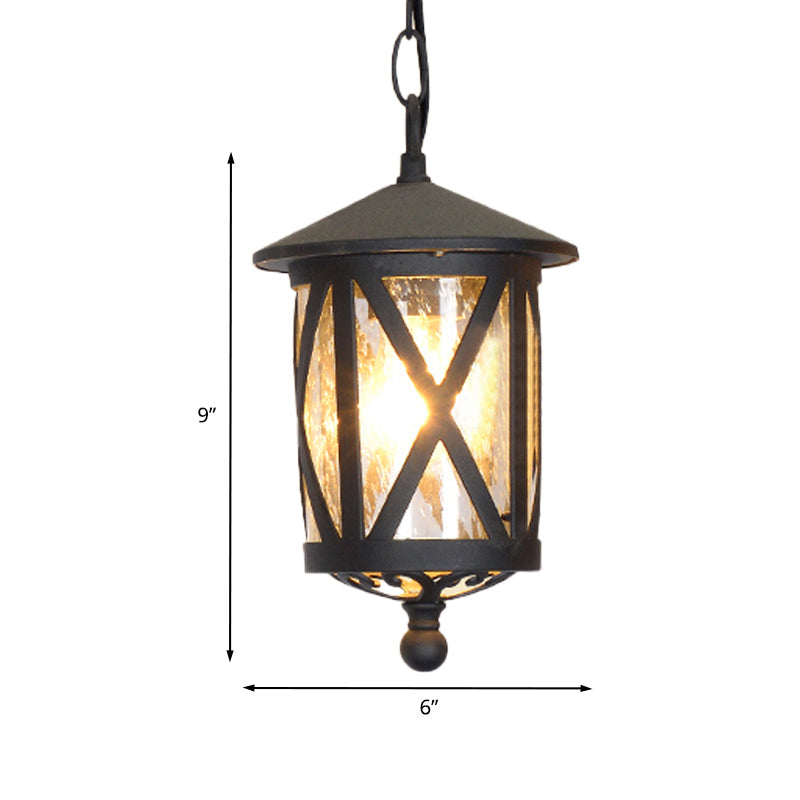 Clear/White Glass Coffee Pendant Lantern 1 Bulb Countryside Suspended Lighting Fixture for Balcony Clearhalo 'Ceiling Lights' 'Glass shade' 'Glass' 'Pendant Lights' 'Pendants' Lighting' 820101