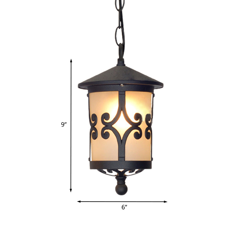 Clear/White Glass Coffee Pendant Lantern 1 Bulb Countryside Suspended Lighting Fixture for Balcony Clearhalo 'Ceiling Lights' 'Glass shade' 'Glass' 'Pendant Lights' 'Pendants' Lighting' 820111