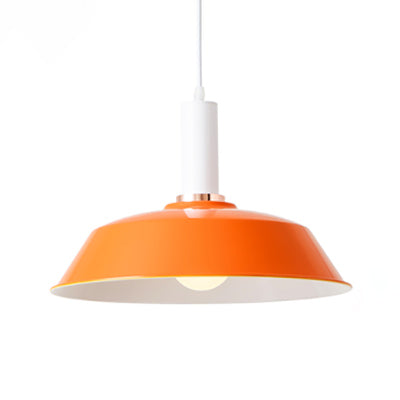 Light Green/Dark Green Barn Suspended Light Modernist Style Metallic 1 Light Living Room Hanging Lamp Orange Clearhalo 'Art Deco Pendants' 'Black' 'Cast Iron' 'Ceiling Lights' 'Ceramic' 'Crystal' 'Industrial Pendants' 'Industrial' 'Metal' 'Middle Century Pendants' 'Pendant Lights' 'Pendants' 'Rustic Pendants' 'Tiffany' Lighting' 85018