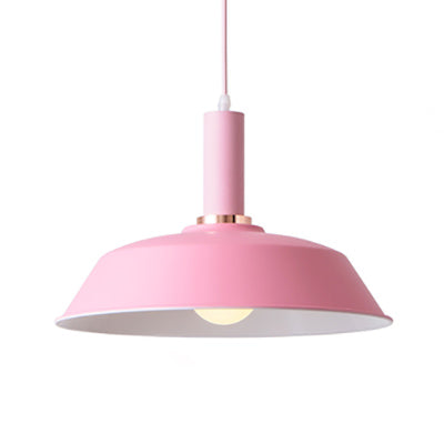 Light Green/Dark Green Barn Suspended Light Modernist Style Metallic 1 Light Living Room Hanging Lamp Pink Clearhalo 'Art Deco Pendants' 'Black' 'Cast Iron' 'Ceiling Lights' 'Ceramic' 'Crystal' 'Industrial Pendants' 'Industrial' 'Metal' 'Middle Century Pendants' 'Pendant Lights' 'Pendants' 'Rustic Pendants' 'Tiffany' Lighting' 85019