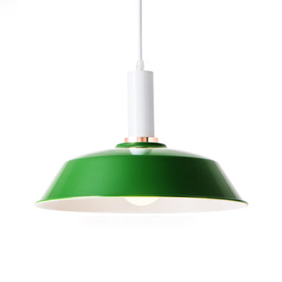Light Green/Dark Green Barn Suspended Light Modernist Style Metallic 1 Light Living Room Hanging Lamp Dark Green Clearhalo 'Art Deco Pendants' 'Black' 'Cast Iron' 'Ceiling Lights' 'Ceramic' 'Crystal' 'Industrial Pendants' 'Industrial' 'Metal' 'Middle Century Pendants' 'Pendant Lights' 'Pendants' 'Rustic Pendants' 'Tiffany' Lighting' 85022
