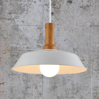 Retro Stylish Barn Hanging Light 10"/14" W 1 Bulb Metal Ceiling Light Fixture in Black/White for Kitchen White Clearhalo 'Art Deco Pendants' 'Black' 'Cast Iron' 'Ceiling Lights' 'Ceramic' 'Crystal' 'Industrial Pendants' 'Industrial' 'Metal' 'Middle Century Pendants' 'Pendant Lights' 'Pendants' 'Rustic Pendants' 'Tiffany' Lighting' 85033