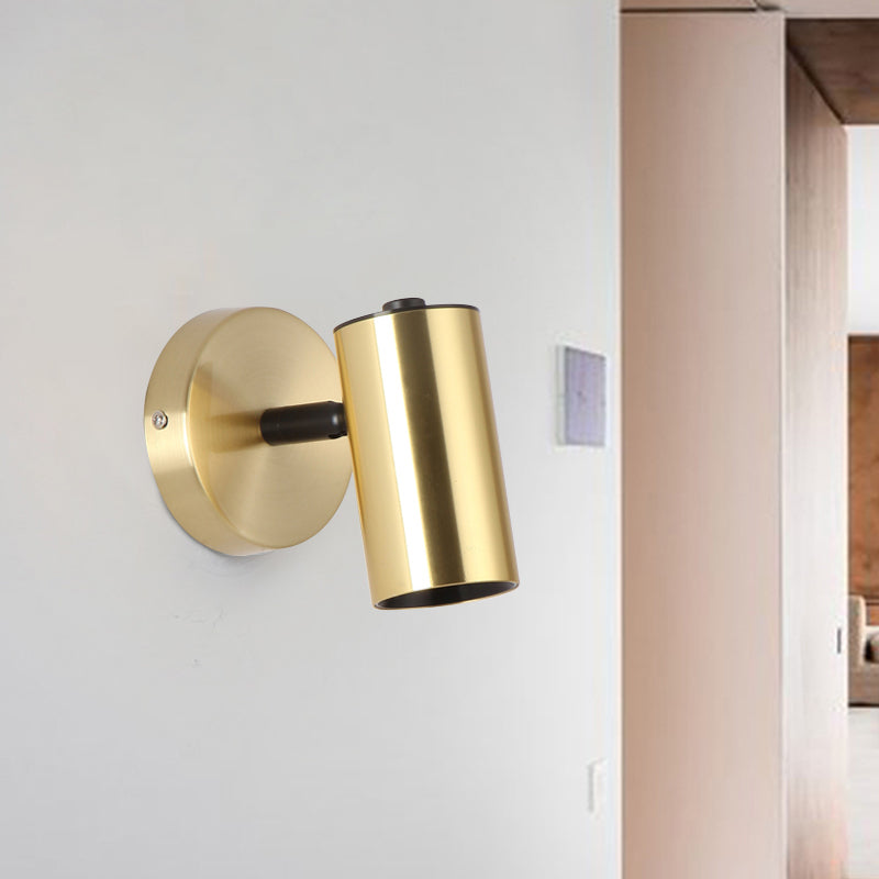Metallic Tube Wall Sconce Lamp Modernist 1-Light Black/Gold Finish LED Wall Light for Bedside Clearhalo 'Cast Iron' 'Glass' 'Industrial' 'Modern wall lights' 'Modern' 'Tiffany' 'Traditional wall lights' 'Wall Lamps & Sconces' 'Wall Lights' Lighting' 852538