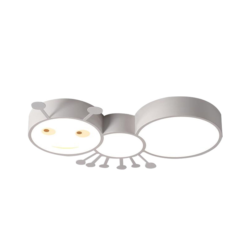 Macaroon Ant Acrylic Flush Mount LED Flush Ceiling Light Fixture in White/Pink/Blue for Child Room Clearhalo 'Ceiling Lights' 'Close To Ceiling Lights' 'Close to ceiling' 'Flush mount' Lighting' 882703
