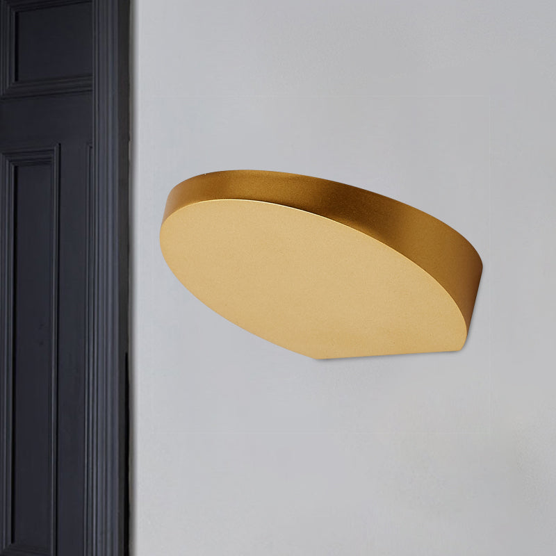 Aluminum Round Flush Wall Sconce Minimalist LED Wall Lighting in Black/Grey/White Finish for Corridor Gold Clearhalo 'Cast Iron' 'Glass' 'Industrial' 'Modern wall lights' 'Modern' 'Tiffany' 'Traditional wall lights' 'Wall Lamps & Sconces' 'Wall Lights' Lighting' 882778