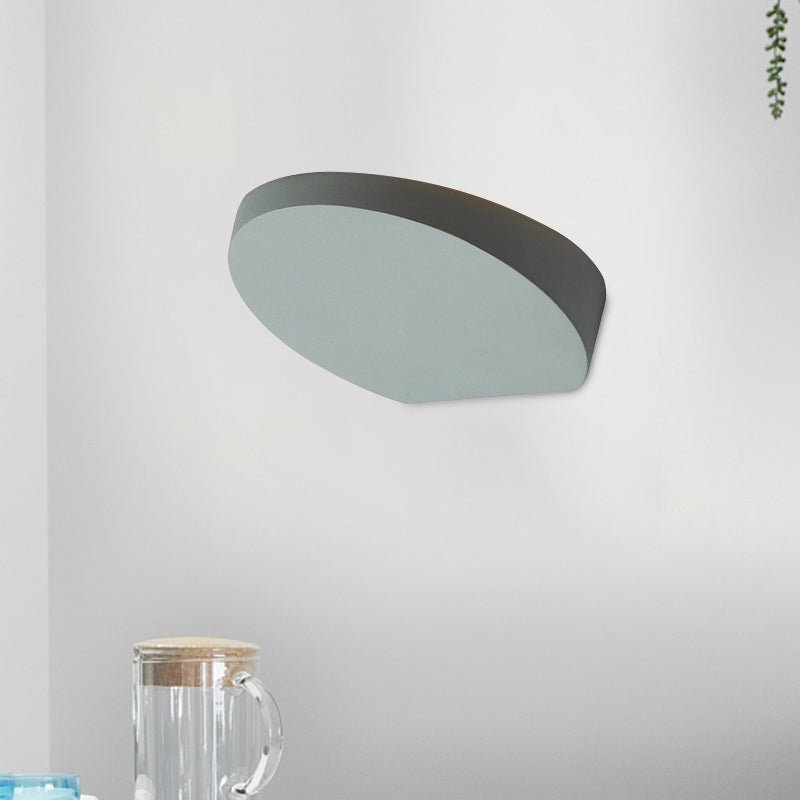 Aluminum Round Flush Wall Sconce Minimalist LED Wall Lighting in Black/Grey/White Finish for Corridor Grey Clearhalo 'Cast Iron' 'Glass' 'Industrial' 'Modern wall lights' 'Modern' 'Tiffany' 'Traditional wall lights' 'Wall Lamps & Sconces' 'Wall Lights' Lighting' 882786