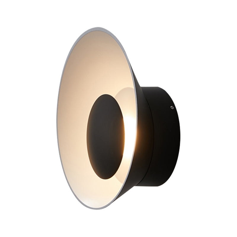 White/Black/Pink Finish Bowl Shape Sconce Light Minimalism LED Aluminum Wall Lamp for Drawing Room Clearhalo 'Cast Iron' 'Glass' 'Industrial' 'Modern wall lights' 'Modern' 'Tiffany' 'Traditional wall lights' 'Wall Lamps & Sconces' 'Wall Lights' Lighting' 882792