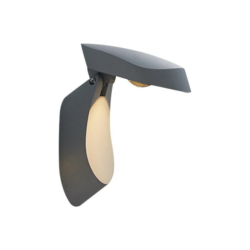 Rotatable Oval Surface Wall Sconce Modern Metal LED Bedside Wall Light Fixture in White/Black/Gold Finish Clearhalo 'Cast Iron' 'Glass' 'Industrial' 'Modern wall lights' 'Modern' 'Tiffany' 'Traditional wall lights' 'Wall Lamps & Sconces' 'Wall Lights' Lighting' 882816