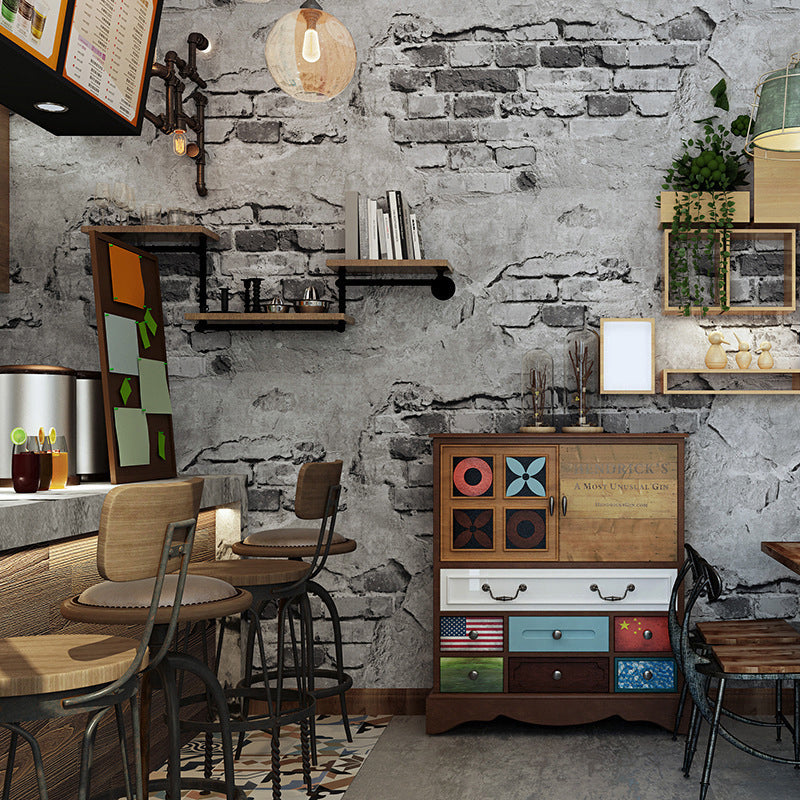 Industrial Bricks and Cements Wallpaper 31' by 20.5" Vinyl Waterproof Wall Covering Clearhalo 'Industrial wall decor' 'Industrial' 'Wallpaper' Wall Decor' 883497