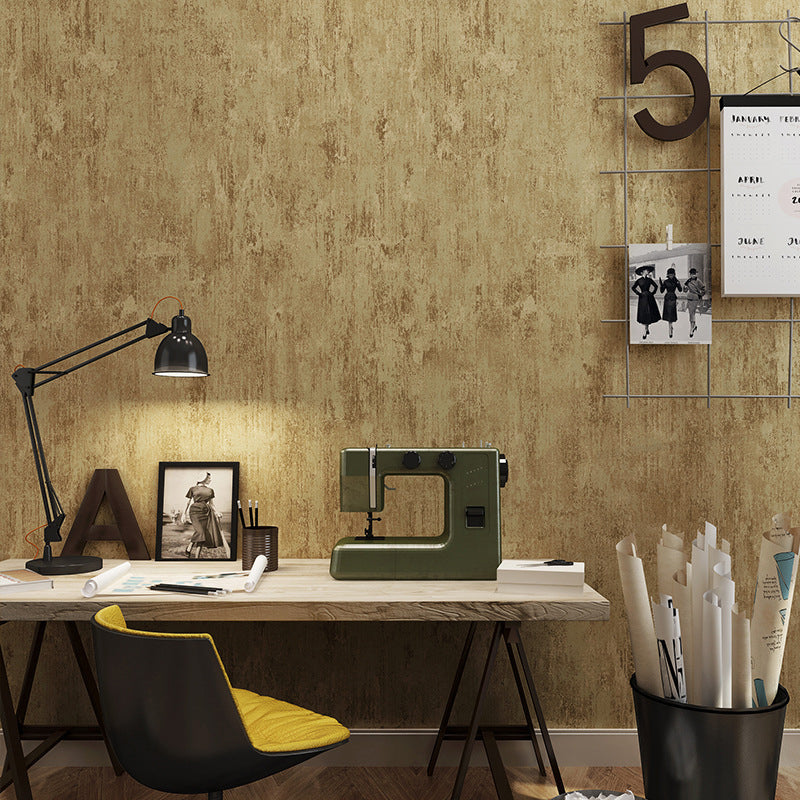 Industrial Mottled Cement Effect Wallpaper, Decorative Non-Pasted Wall Covering 20.5" x 31' Yellow Clearhalo 'Industrial wall decor' 'Industrial' 'Wallpaper' Wall Decor' 883516
