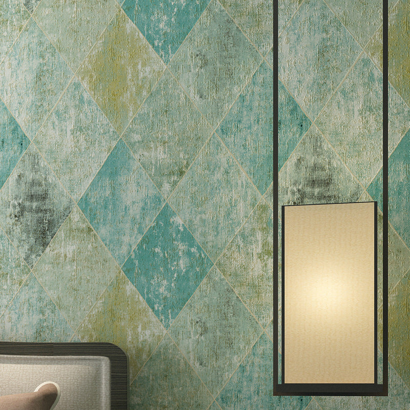 3D Effect Harlequins Wallpaper Non-Pasted 20.5"W x 31'L Wall Decor Blue Clearhalo 'Industrial wall decor' 'Industrial' 'Wallpaper' Wall Decor' 883543